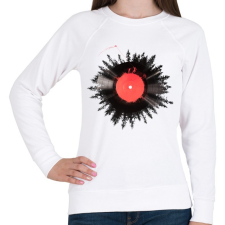 PRINTFASHION The vinyl of my life - Női pulóver - Fehér női pulóver, kardigán