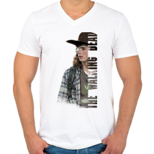PRINTFASHION The Walking Dead Carl - Férfi V-nyakú póló - Fehér férfi póló