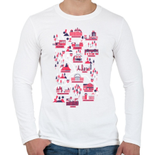 PRINTFASHION The walking dead map - Férfi hosszú ujjú póló - Fehér férfi póló