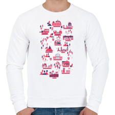 PRINTFASHION The walking dead map - Férfi pulóver - Fehér férfi pulóver, kardigán