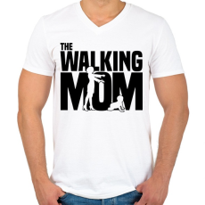 PRINTFASHION The Walking Mom - Férfi V-nyakú póló - Fehér