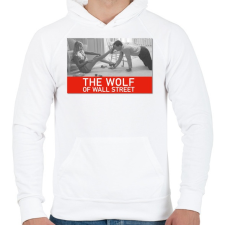PRINTFASHION The wolf of wall street  - Férfi kapucnis pulóver - Fehér férfi pulóver, kardigán