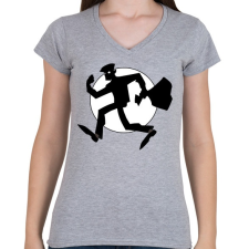 PRINTFASHION thief - Női V-nyakú póló - Sport szürke női póló