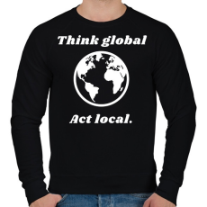 PRINTFASHION Think global - act local - Férfi pulóver - Fekete