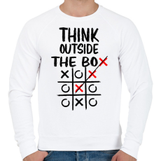 PRINTFASHION Think outside the box - Férfi pulóver - Fehér
