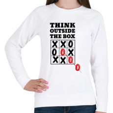PRINTFASHION Think outside the box! - Női pulóver - Fehér