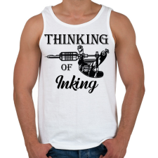PRINTFASHION Thinking of inking - Férfi atléta - Fehér atléta, trikó
