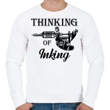 PRINTFASHION Thinking of inking - Férfi pulóver - Fehér férfi pulóver, kardigán