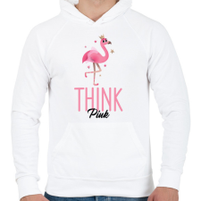 PRINTFASHION thinkpink - Férfi kapucnis pulóver - Fehér férfi pulóver, kardigán