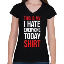 PRINTFASHION This is my shirt - white - Női V-nyakú póló - Fekete női póló