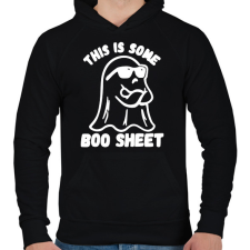 PRINTFASHION This is some BOO SHEET (bullshit) - Férfi kapucnis pulóver - Fekete férfi pulóver, kardigán