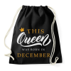PRINTFASHION THIS QUEEN WAS BORN IN DECEMBER - Sportzsák, Tornazsák - Fekete
