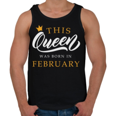PRINTFASHION THIS QUEEN WAS BORN IN FEBRUARY - Férfi atléta - Fekete