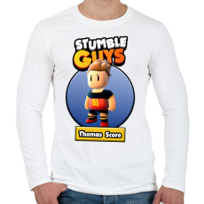 PRINTFASHION Thomas Score - Férfi hosszú ujjú póló - Fehér