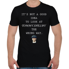 PRINTFASHION Thomas Shelby wrong way - Férfi póló - Fekete férfi póló
