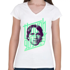 PRINTFASHION Though guy - Női V-nyakú póló - Fehér női póló