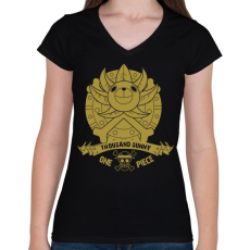 PRINTFASHION Thousand Sunny One Piece Anime - Női V-nyakú póló - Fekete