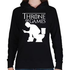 PRINTFASHION Throne of games feher - Női kapucnis pulóver - Fekete