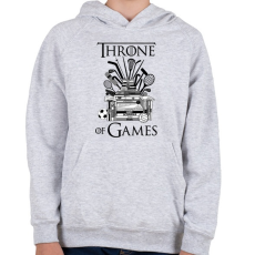 PRINTFASHION Throne of Games - Gyerek kapucnis pulóver - Sport szürke
