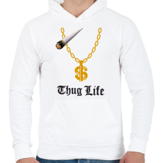 PRINTFASHION Thug Life 2 - Férfi kapucnis pulóver - Fehér