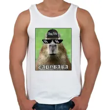 PRINTFASHION Thug Life Capybara - Férfi atléta - Fehér atléta, trikó