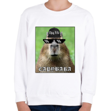 PRINTFASHION Thug Life Capybara - Gyerek pulóver - Fehér gyerek pulóver, kardigán