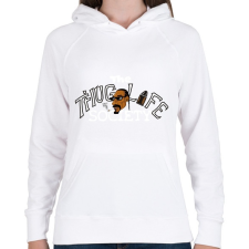 PRINTFASHION Thug Life Society - Női kapucnis pulóver - Fehér női pulóver, kardigán