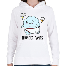 PRINTFASHION Thunder-pants - Női kapucnis pulóver - Fehér női pulóver, kardigán