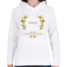 PRINTFASHION Tibor - Női kapucnis pulóver - Fehér női pulóver, kardigán