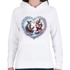 PRINTFASHION Tiéd a szívem... - Női kapucnis pulóver - Fehér női pulóver, kardigán
