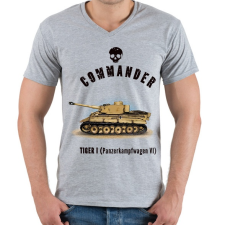PRINTFASHION tiger1 - Férfi V-nyakú póló - Sport szürke férfi póló
