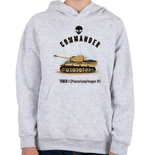 PRINTFASHION tiger1 - Gyerek kapucnis pulóver - Sport szürke gyerek pulóver, kardigán