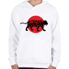 PRINTFASHION Tiger - Gyerek kapucnis pulóver - Fehér