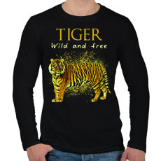 PRINTFASHION tiger wild and free - Férfi hosszú ujjú póló - Fekete