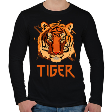 PRINTFASHION TIGERFACE - Férfi hosszú ujjú póló - Fekete férfi póló