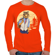 PRINTFASHION Tigris a váosban - Férfi hosszú ujjú póló - Narancs férfi póló
