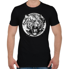 PRINTFASHION Tigris black and white - Férfi póló - Fekete férfi póló