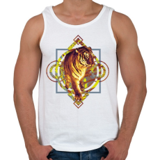 PRINTFASHION Tigris - Férfi atléta - Fehér