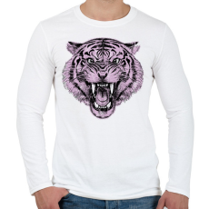 PRINTFASHION Tigris - Férfi hosszú ujjú póló - Fehér