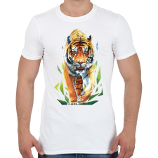 PRINTFASHION Tigris - Férfi póló - Fehér férfi póló