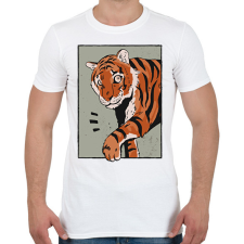 PRINTFASHION Tigris - Férfi póló - Fehér férfi póló