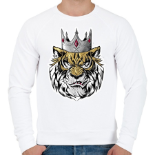 PRINTFASHION Tigris - Férfi pulóver - Fehér férfi pulóver, kardigán