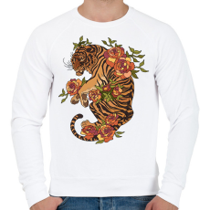 PRINTFASHION tigris - Férfi pulóver - Fehér