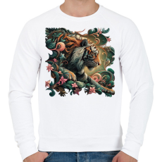 PRINTFASHION Tigris - Férfi pulóver - Fehér