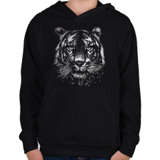 PRINTFASHION Tigris - Gyerek kapucnis pulóver - Fekete gyerek pulóver, kardigán