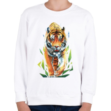 PRINTFASHION Tigris - Gyerek pulóver - Fehér gyerek pulóver, kardigán