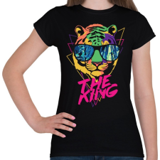 PRINTFASHION Tigris király - Női póló - Fekete női póló