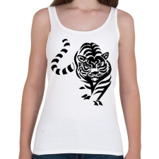 PRINTFASHION Tigris - Női atléta - Fehér női trikó