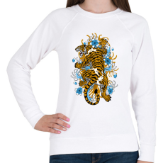 PRINTFASHION Tigris  - Női pulóver - Fehér