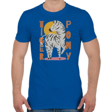 PRINTFASHION Tigris póni - zebra - Férfi póló - Királykék férfi póló